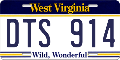 WV license plate DTS914