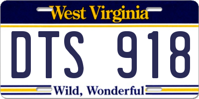 WV license plate DTS918