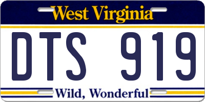 WV license plate DTS919
