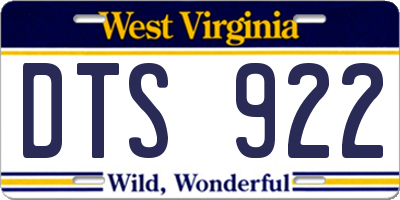 WV license plate DTS922