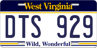 WV license plate DTS929