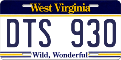 WV license plate DTS930