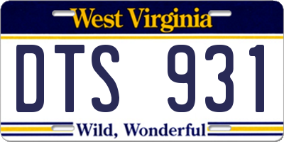 WV license plate DTS931