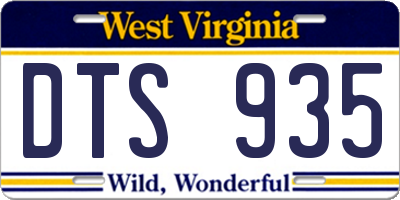 WV license plate DTS935