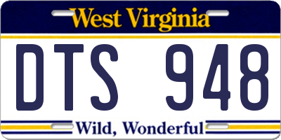 WV license plate DTS948