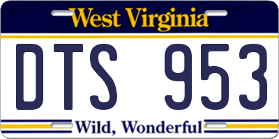 WV license plate DTS953
