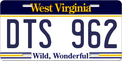 WV license plate DTS962