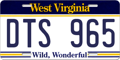 WV license plate DTS965