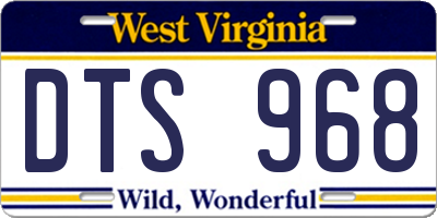 WV license plate DTS968