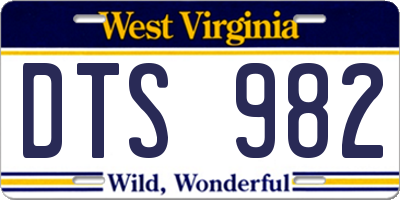 WV license plate DTS982