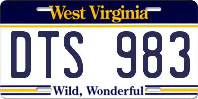 WV license plate DTS983