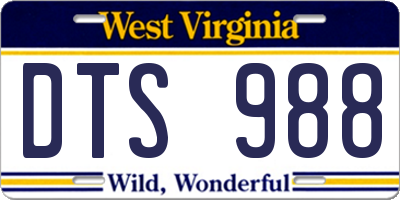 WV license plate DTS988
