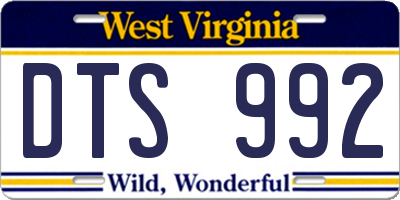 WV license plate DTS992