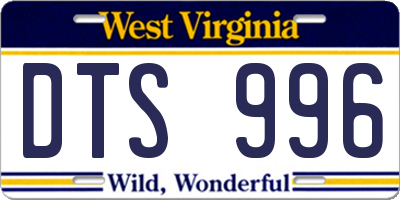 WV license plate DTS996