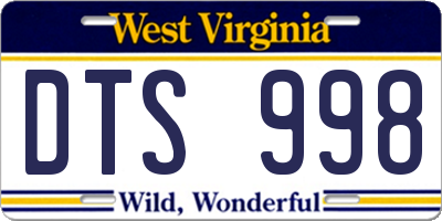 WV license plate DTS998