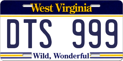WV license plate DTS999