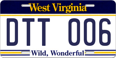 WV license plate DTT006