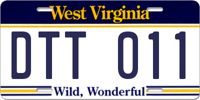 WV license plate DTT011