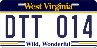 WV license plate DTT014