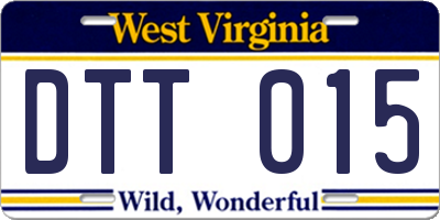 WV license plate DTT015