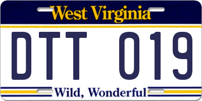 WV license plate DTT019