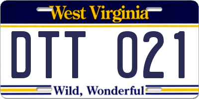 WV license plate DTT021