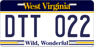 WV license plate DTT022