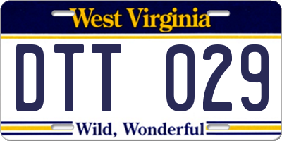 WV license plate DTT029