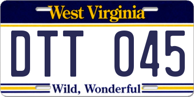 WV license plate DTT045