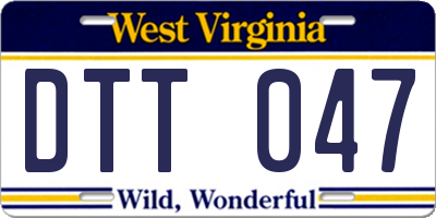 WV license plate DTT047