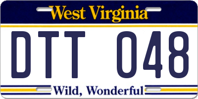 WV license plate DTT048