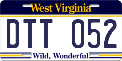 WV license plate DTT052