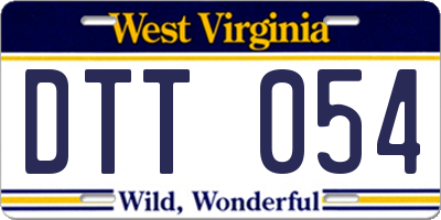 WV license plate DTT054