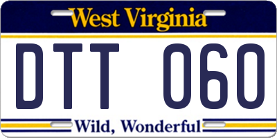 WV license plate DTT060
