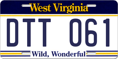 WV license plate DTT061