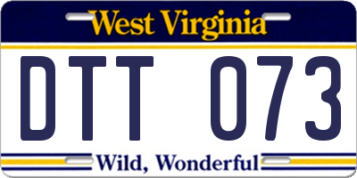 WV license plate DTT073