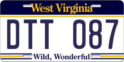 WV license plate DTT087