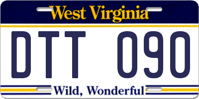 WV license plate DTT090