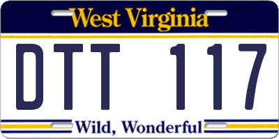 WV license plate DTT117