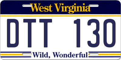 WV license plate DTT130