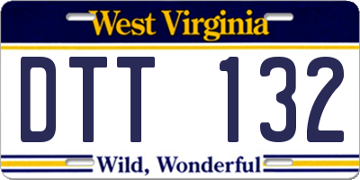 WV license plate DTT132
