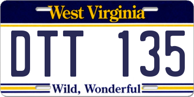 WV license plate DTT135