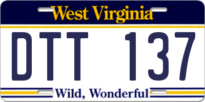 WV license plate DTT137