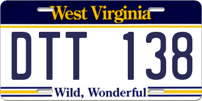 WV license plate DTT138