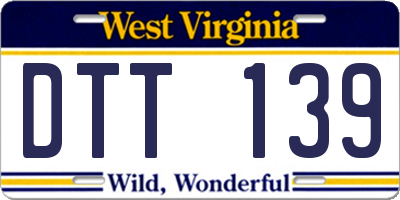 WV license plate DTT139