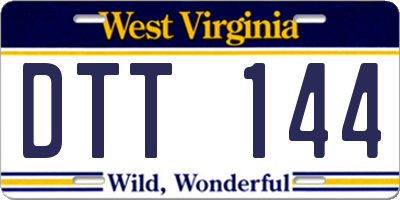 WV license plate DTT144