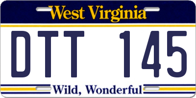 WV license plate DTT145