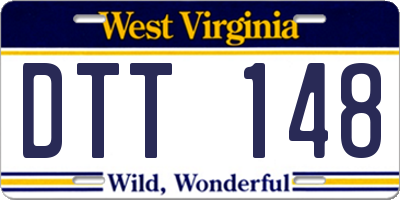 WV license plate DTT148