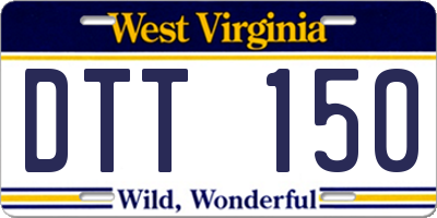 WV license plate DTT150