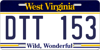 WV license plate DTT153